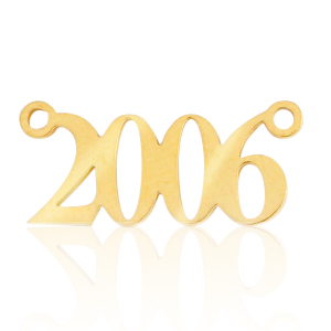 Anh&auml;nger aus Stainless Steel - Rostfreiem Stahl Zwischenst&uuml;ck Jahr 2006 Gold