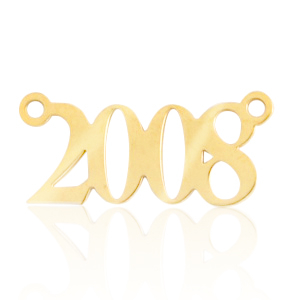 Anh&auml;nger aus Stainless Steel - Rostfreiem Stahl Zwischenst&uuml;ck Jahr 2008 Gold