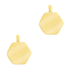 Anh&auml;nger aus Stainless Steel - Rostfreiem Stahl Hexagon Gold