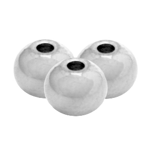 Perlen aus Stainless Steel - Rostfreiem Stahl 6mm Silber