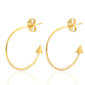 Stainless Steel - Rostfrei Stahl Ohrringe Creolen Gold