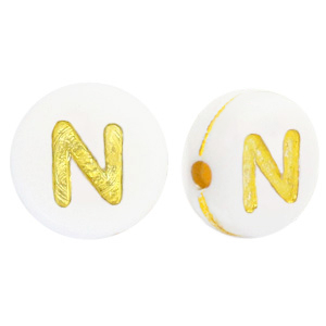 Acryl Buchstaben N White-gold