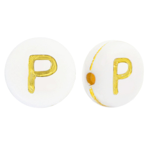 Acryl Buchstaben P White-gold