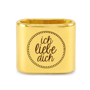 Schieber Metall DQ "ICH LIEBE DICH" Mix & Match Gold (Nickelfrei)