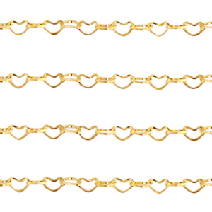 Zubeh&ouml;r aus Stainless Steel - Rostfreiem Stahl Gliederkette Herz Gold