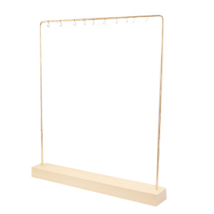 Schmuck Display f&uuml;r Kette mit Holz St&auml;nder Natural-gold