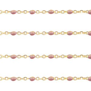 Zubeh&ouml;r aus Stainless Steel - Rostfreiem Stahl Gliederkette 1mm Sandstone brown-gold