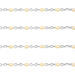 Zubeh&ouml;r aus Stainless Steel - Rostfreiem Stahl Gliederkette 1mm Almond oil beige-silber