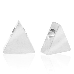 Perlen aus Stainless Steel - Rostfreiem Stahl Triangle Silber