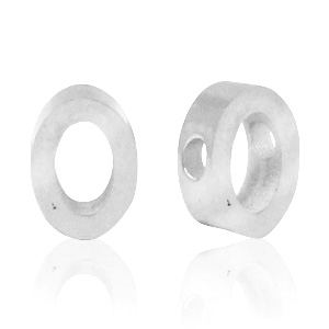 Perlen aus Stainless Steel - Rostfreiem Stahl Buchstaben O Silber