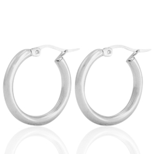 Stainless Steel - Rostfrei Stahl Ohrringe Creolen Silber