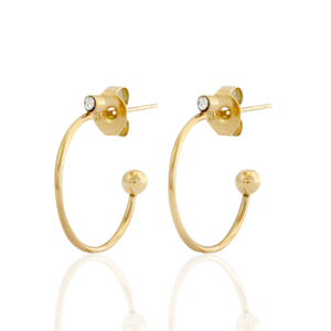 Stainless Steel - Rostfrei Stahl Ohrringe Ohrstecker Creolen Gold