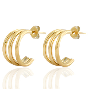 Stainless Steel - Rostfrei Stahl Ohrringe Ohrstecker Creolen Gold