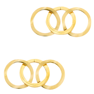 Anh&auml;nger aus Stainless Steel - Rostfreiem Stahl Zwischenst&uuml;ck triple Circle Gold