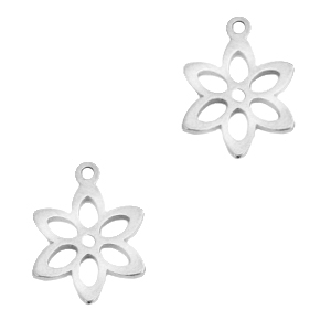 Anh&auml;nger aus Stainless Steel - Rostfreiem Stahl Blume Silber