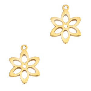 Anh&auml;nger aus Stainless Steel - Rostfreiem Stahl Blume Gold