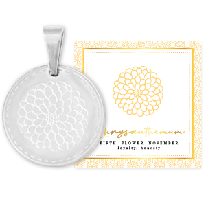 Anh&auml;nger aus Stainless Steel - Rostfreiem Stahl Mix & Match 15mm Birth flower November-Chrysant Silber