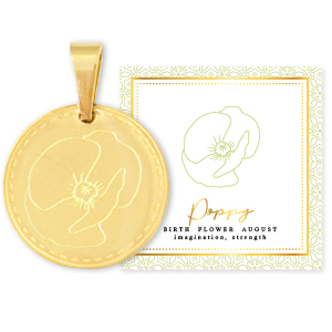 Anh&auml;nger aus Stainless Steel - Rostfreiem Stahl Mix & Match 15mm Birth flower August-Poppy Gold