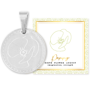 Anh&auml;nger aus Stainless Steel - Rostfreiem Stahl Mix & Match 15mm Birth flower August-Poppy Silber