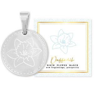 Anh&auml;nger aus Stainless Steel - Rostfreiem Stahl Mix & Match 15mm Birth flower March-Daffodil Silber