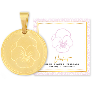 Anh&auml;nger aus Stainless Steel - Rostfreiem Stahl Mix & Match 15mm Birth flower February- Violet Gold