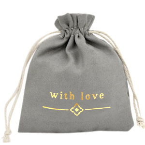 Schmuck Beutel "with love" Grey-gold