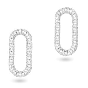 Zirconia Oval Zwischenst&uuml;ck Silver