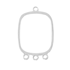 Anh&auml;nger Metall DQ Zwischenst&uuml;ck mit 3 &Ouml;sen Antik silber (Nickelfrei)