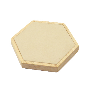 Schmuck Display Hexagon f&uuml;r verschiedener Schmuck Holz mit Imitat Wildleder Natural-beige