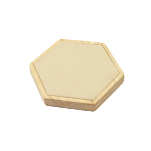Schmuck Display Hexagon f&uuml;r verschiedener Schmuck Holz mit Imitat Wildleder Natural-beige