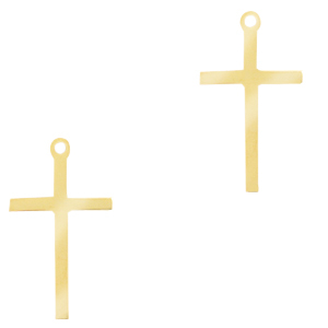 Anh&auml;nger aus Stainless Steel - Rostfreiem Stahl Kreuz Gold