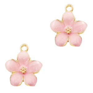 Anh&auml;nger Metall Basic Quality Flower Gold-pink