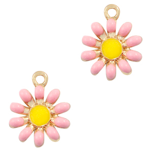Anh&auml;nger Metall Basic Quality Flower Gold-pink