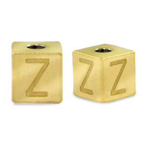Perlen aus Stainless Steel - Rostfreiem Stahl Buchstaben Z Gold