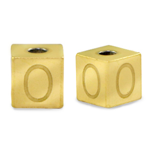 Perlen aus Stainless Steel - Rostfreiem Stahl Buchstaben O Gold