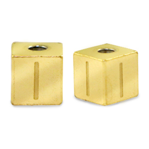 Perlen aus Stainless Steel - Rostfreiem Stahl Buchstaben I Gold