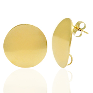 Stainless Steel - Rostfrei Stahl Ohrringe/Ohrstecker 20mm mit &Ouml;se Gold