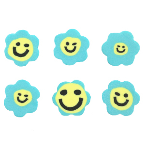 Perlen Polymer Blume Smiley Blue