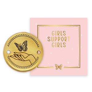 Girls Support Girls Anh&auml;nger Metall DQ Zwischenst&uuml;ck Gold (Nickelfrei) 50% wird gespendet an Free a Girl