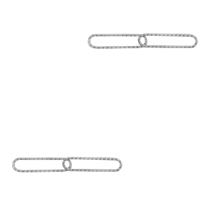 Stainless Steel - Rostfreiem Stahl Anh&auml;nger/Zwischenst&uuml;ck glieder doppelt Oval Silber