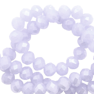 Facetten Top Glas Perlen 8x6 mm Rondellen Soft lavender blue-pearl shine coating