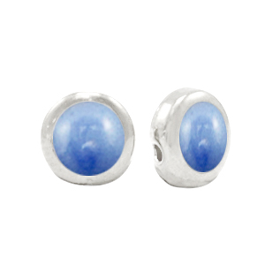 Perle Metall DQ Pearl blue-antik silber (Nickelfrei)