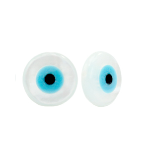 Perle Muschel Disc Evil Eye White