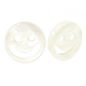 Perle Muschel Smiley White (Naturliche Farbe Muschel)
