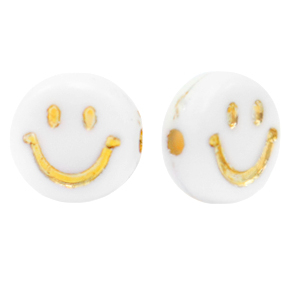 Acryl Buchstaben Smiley White-gold