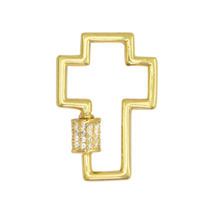 Zirconia Verschluss Cross Gold