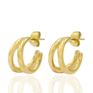 Stainless Steel - Rostfrei Stahl Ohrringe/Ohrstecker Creolen Gold