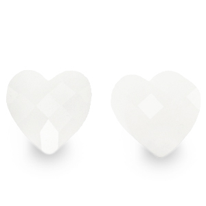 Facetten Perlen Fashion Heart White