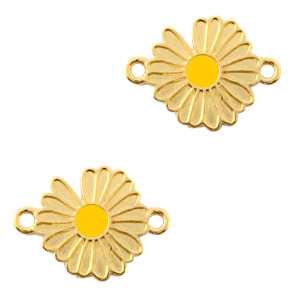 Anh&auml;nger Metall DQ Zwischenst&uuml;ck Daisy Gold-tropical yellow  (Nickelfrei)