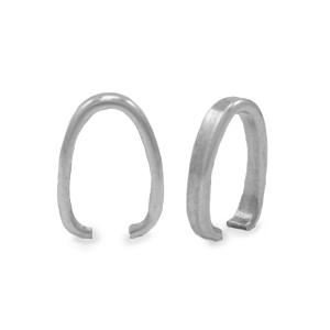 Zubeh&ouml;r aus Stainless Steel - Rostfreiem Stahl Collierschlaufe oval f&uuml;r Anh&auml;nger 13x9mm Silber